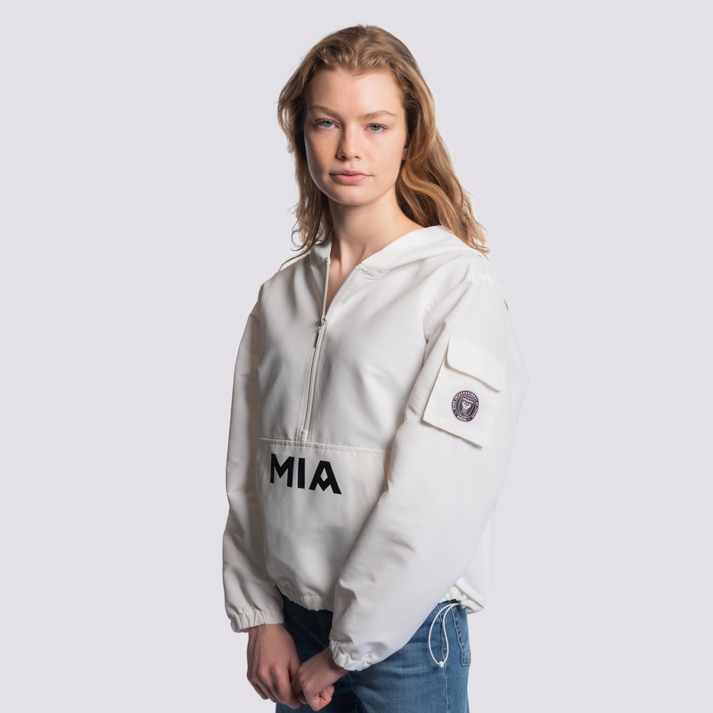 Inter Miami CF Lusso Women's Paige Half-Zip Hooded Jacket - White